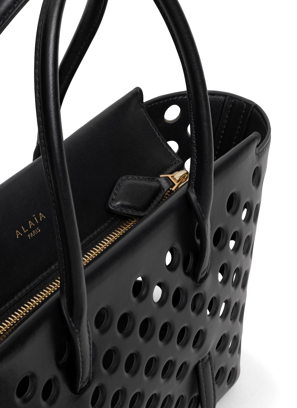 NEO MINA 20 BAG IN PERFORATED CALFSKIN ALAÏA BLACK NEO MINA 20 BAG IN PERFORATED CALFSKIN